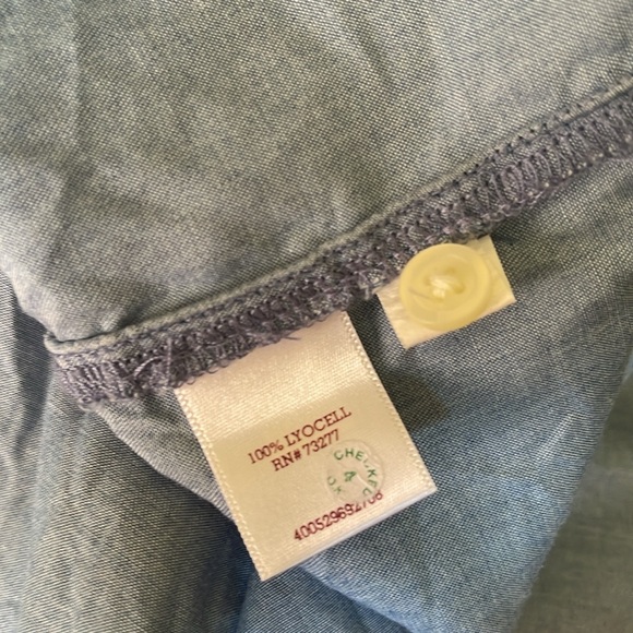 SO Ladies Blue Chambray Roll Up Long Sleeve Shirt Dress GUC Size XL Soft & Light - Picture 4 of 8